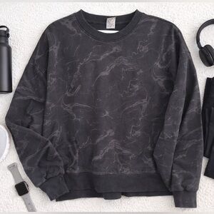 All in Motion Dark Gray Marble Print Crewneck Sweatshirt XXL